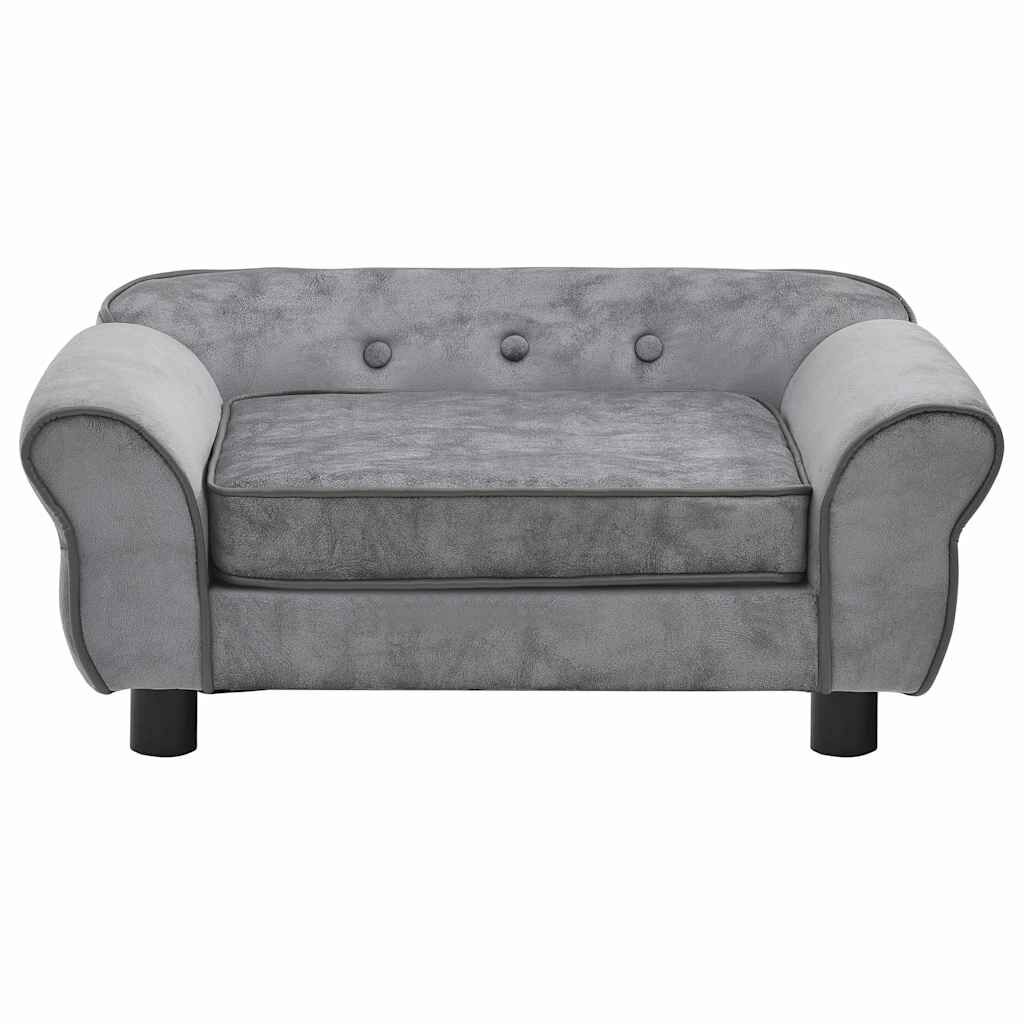 vidaXL Καναπές - Κρεβάτι Σκύλου Γκρι 72 x 45 x 30 εκ. Βελουτέ