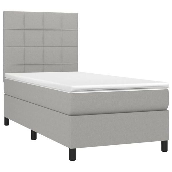 vidaXL &Kappa;&rho;&epsilon;&beta;ά&tau;&iota; Boxspring &mu;&epsilon; &Sigma;&tau;&rho;ώ&mu;&alpha; & LED &Alpha;&nu;.&Gamma;&kappa;&rho;&iota; 90x200 &epsilon;&kappa;. &Upsilon;&phi;&alpha;&sigma;&mu;ά&tau;&iota;&nu;&omicron;