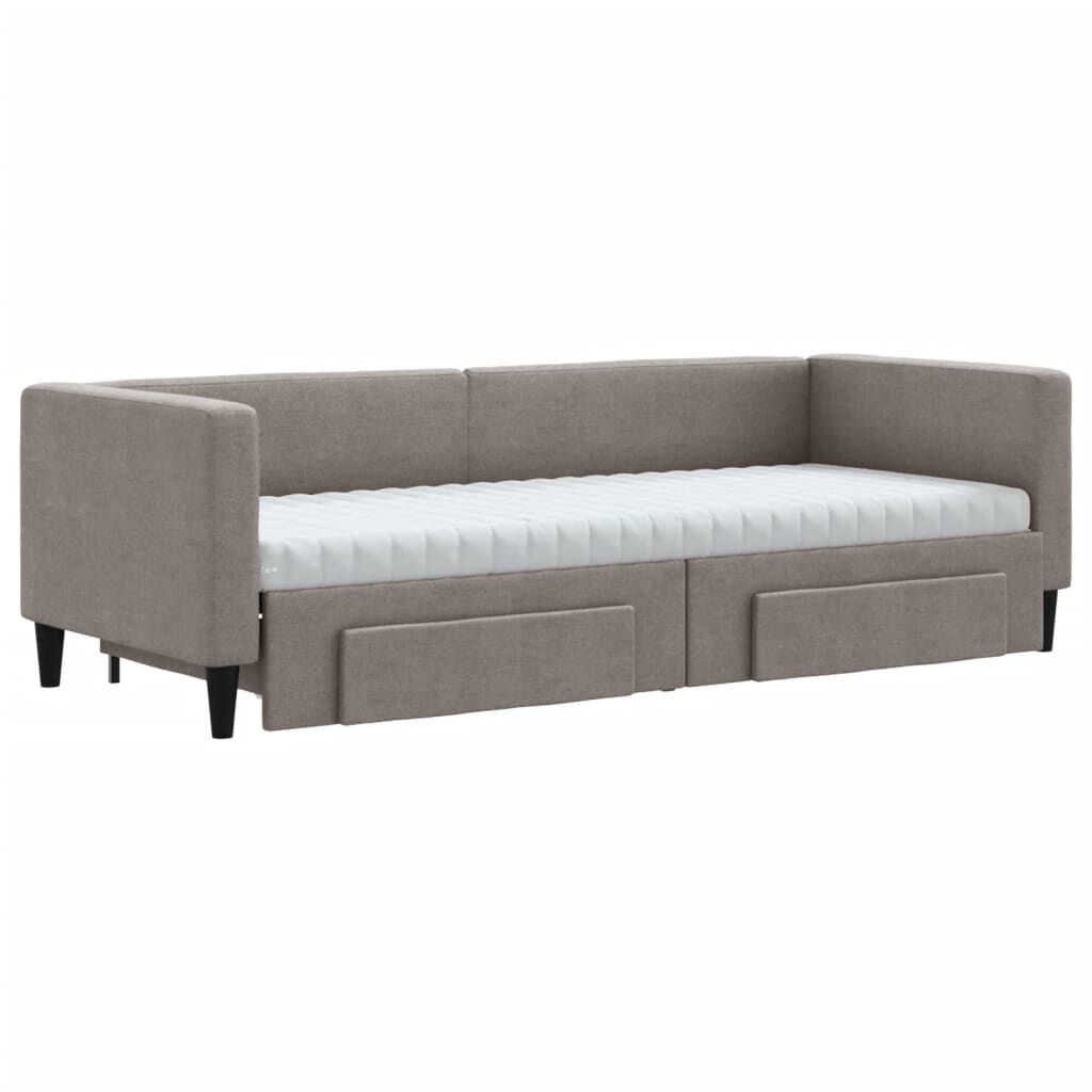 vidaXL Καναπές Κρεβάτι Συρόμενος Taupe 80x200 εκ. Υφασμάτινος Συρτάρια