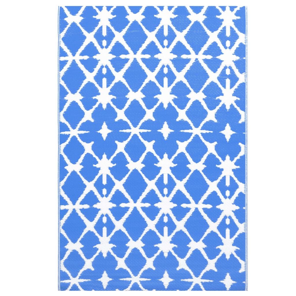 vidaXL χαλί εξωτερικού χώρου ARAKIL μπλε και λευκό 160x230 cm PP