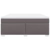 vidaXL Κρεβάτι Boxspring με Στρώμα Γκρι 180x200 εκ. Συνθετικό Δέρμα