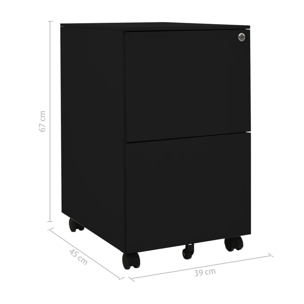 vidaXL Αρχειοθήκη Φορητή Μαύρη 39 x 45 x 67 εκ. Ατσάλινη