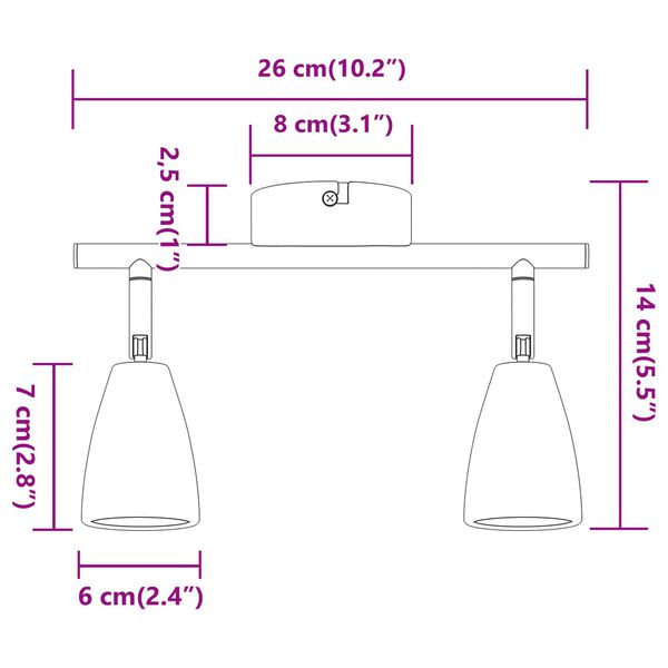 vidaXL Σποτ οροφής Λευκό 25.5 x 8 x 15.5 εκ. Ατσάλι