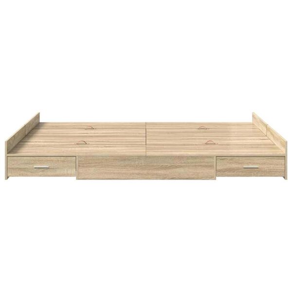 vidaXL Κρεβάτι με αποθηκευτικό χώρο Sonoma Δρυς 160 x 200 cm