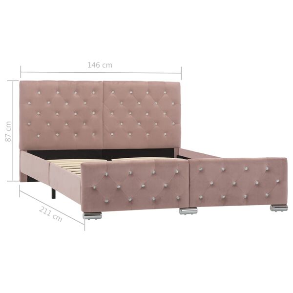 vidaXL Πλαίσιο Κρεβατιού Ροζ 140 x 200 εκ. Βελούδινο