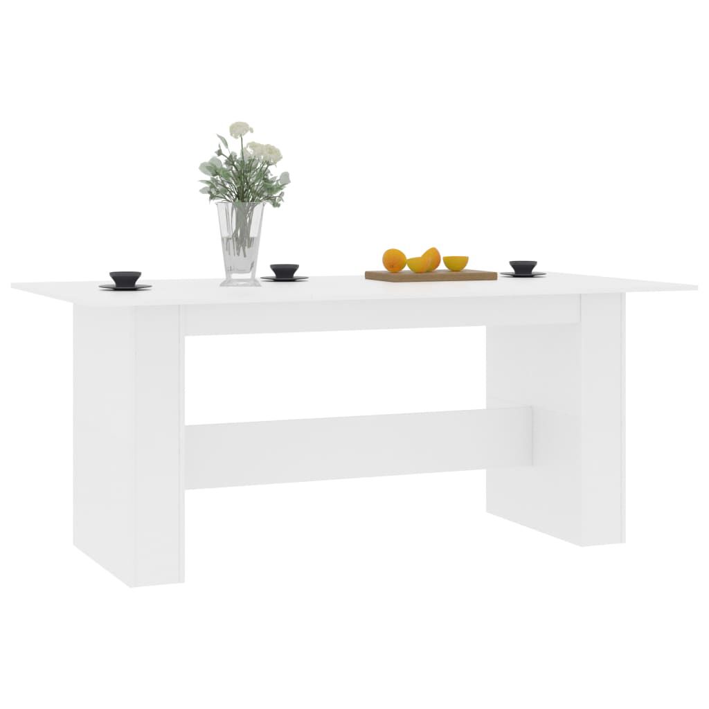 vidaXL Τραπεζαρία Λευκή 180 x 90 x 76 εκ. από Επεξ. Ξύλο