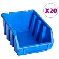 vidaXL Κουτιά Αποθήκευσης Στοιβαζόμενα 20 Τεμ. Μπλε από Πλαστικό