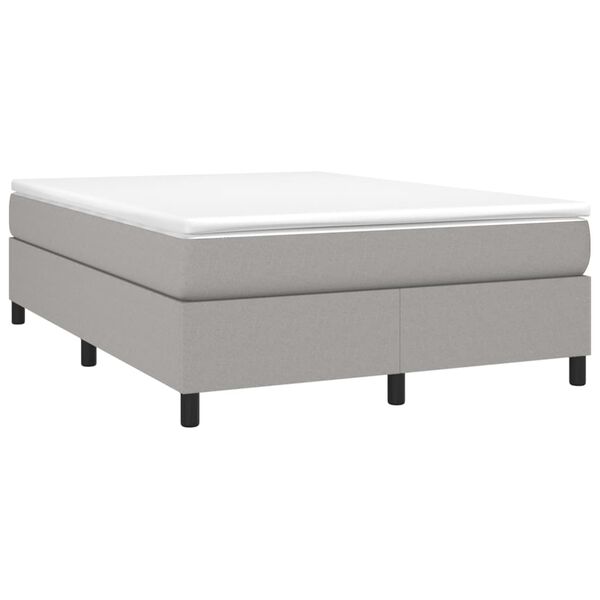vidaXL Κρεβάτι Boxspring με Στρώμα Ανοιχτό Γκρι 140x190 εκ. Υφασμάτινο