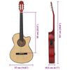 vidaXL Κιθάρα Western Classical Cutaway με Ισοσταθμιτή 6 Χορδές Μαύρη
