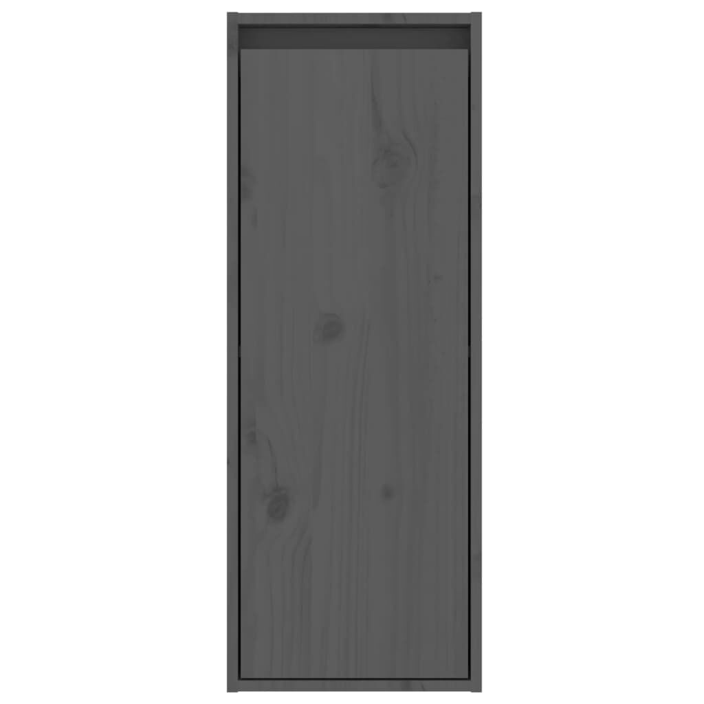 vidaXL Ντουλάπια Τοίχου 2 τεμ. Γκρι 30x30x80 εκ από Μασίφ Ξύλο Πεύκου