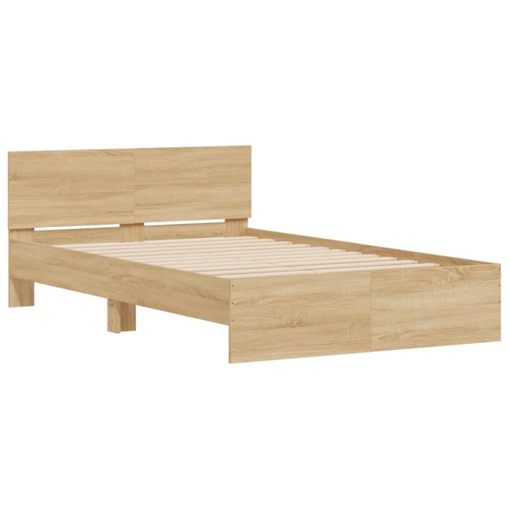 vidaXL Πλαίσιο Κρεβατιού με Κεφαλάρι Sonoma Δρυς 120x190 εκ.