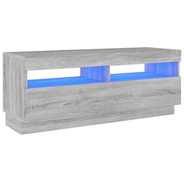 vidaXL Έπιπλο Τηλεόρασης με LED Γκρι Sonoma 100x35x40 εκ.