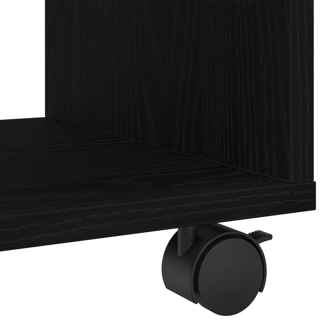 vidaXL Τραπέζι με Ρόδες Μαύρη Δρυς 72x33x42,5 εκ Κατασκευασμένη Ξυλεία