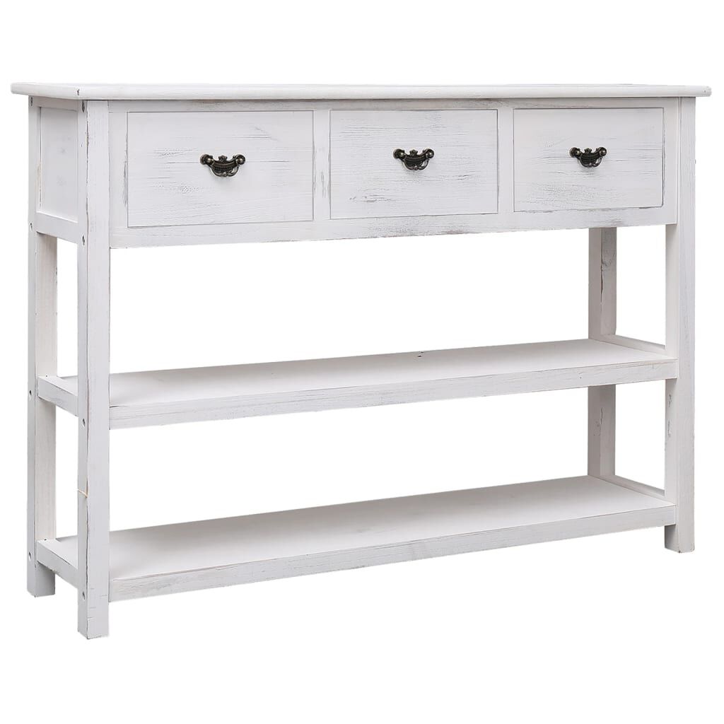 vidaXL Μπουφές Αντικέ Λευκός 108 x 30 x 76 εκ. Μασίφ Ξύλο Παυλώνιας