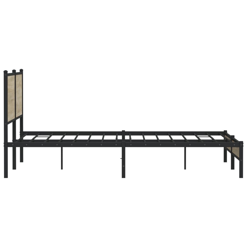 vidaXL Σκελετός Κρεβ. Χωρίς Στρώμα Sonoma Δρυς 180x200 εκ. Μεταλλικό