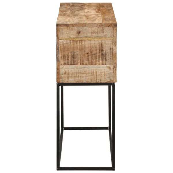 vidaXL Τραπέζι Κονσόλα 110x30x75 εκ. Μασίφ Ακατ. Ξύλο Μάνγκο/Σίδηρο