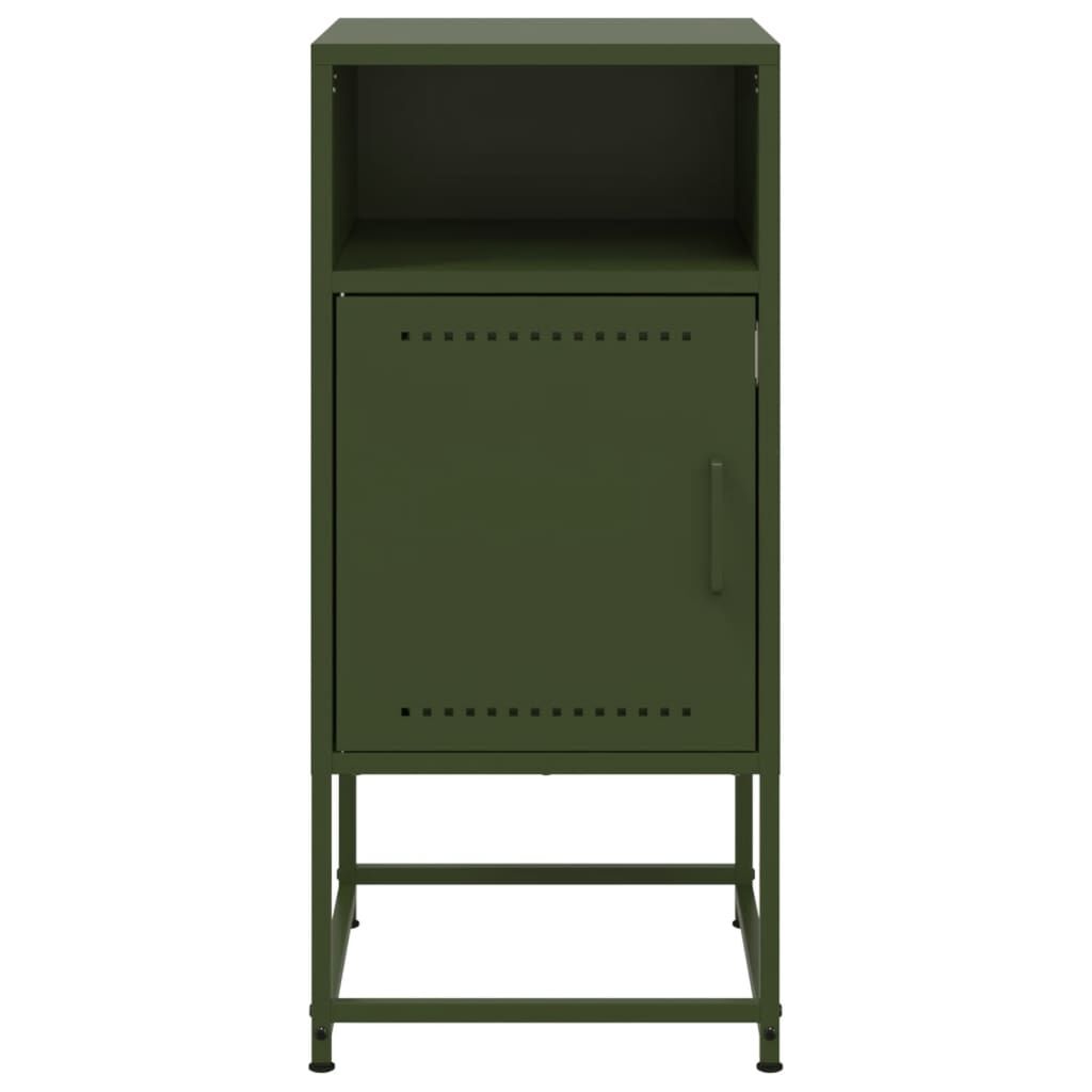 vidaXL Κομοδίνα 2 τεμ. Πράσινο Λαδί 36x39x78 εκ. από Χάλυβα