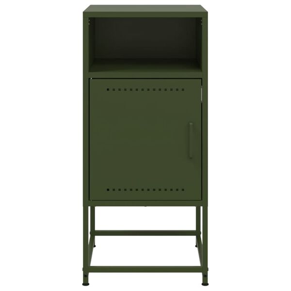 vidaXL Κομοδίνα 2 τεμ. Πράσινο Λαδί 36x39x78 εκ. από Χάλυβα