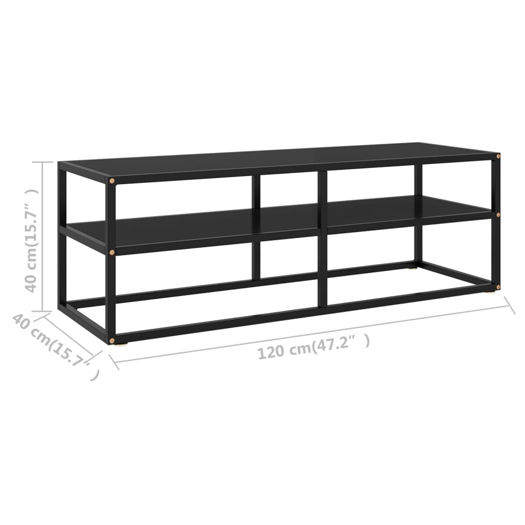 vidaXL Έπιπλο Τηλεόρασης με Μαύρο Γυαλί 120 x 40 x 40 εκ.
