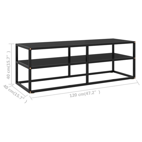 vidaXL Έπιπλο Τηλεόρασης με Μαύρο Γυαλί 120 x 40 x 40 εκ.