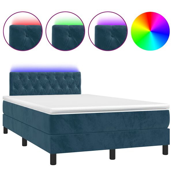 vidaXL &Kappa;&rho;&epsilon;&beta;ά&tau;&iota; Boxspring &mu;&epsilon; &Sigma;&tau;&rho;ώ&mu;&alpha; & LED &Sigma;&kappa;. &Mu;&pi;&lambda;&epsilon; 120x190&epsilon;&kappa;. &Beta;&epsilon;&lambda;&omicron;ύ&delta;&iota;&nu;&omicron;