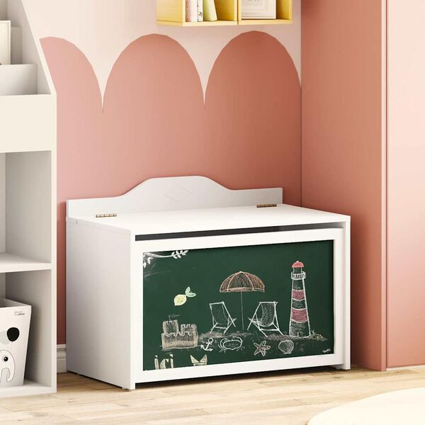 vidaXL Κουτί Παιχνιδιών Λευκό 73 x 33 x 55 εκ. Επεξεργασμένο ξύλο