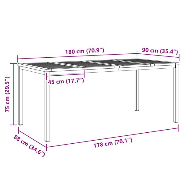 vidaXL Σετ Τραπεζαρίας Κήπου 7 pcs