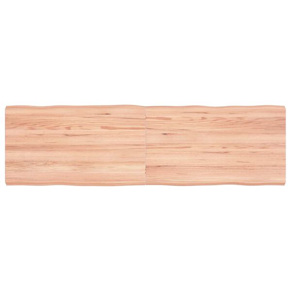vidaXL Επιφ Τραπεζιού Αν Καφέ 140x40x(2-4)εκ.Ακατέργ. Μασίφ Ξύλο Δρυός