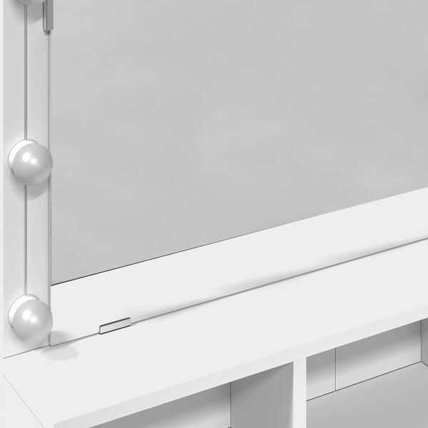 vidaXL Μπουντουάρ με LED Λευκό 80x41x144,5 εκ.