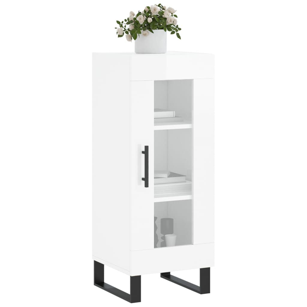 vidaXL Ντουλάπι Γυαλιστερό Λευκό 34,5x34x90 εκ. Επεξεργασμένο Ξύλο