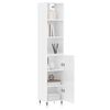 vidaXL Ντουλάπι Γυαλ. Λευκό 34,5 x 34 x 180 εκ. από Επεξεργασμένο Ξύλο
