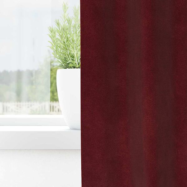 vidaXL Κουρτίνες με κουρτίνες 2 pcs Μπορντό 140 x 140 cm Βελούδο