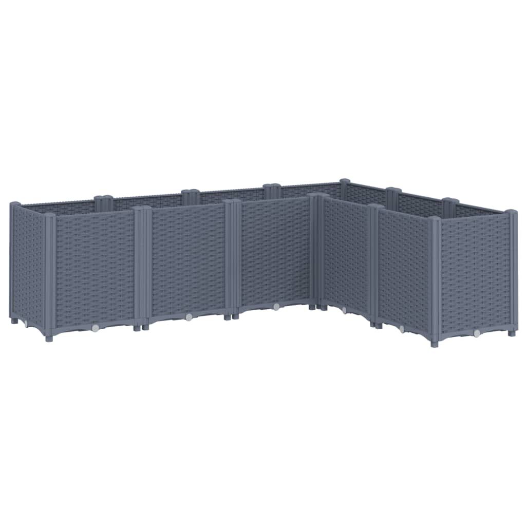 vidaXL Ζαρντινιέρα Κήπου Μπλε Γκρι 160x120x53 εκ. Πολυπροπυλένιο