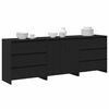 vidaXL Πλαϊνό γραφείο 3 pcs Μαύρο 70 x 41 x 75 εκ. Επεξεργασμένο ξύλο