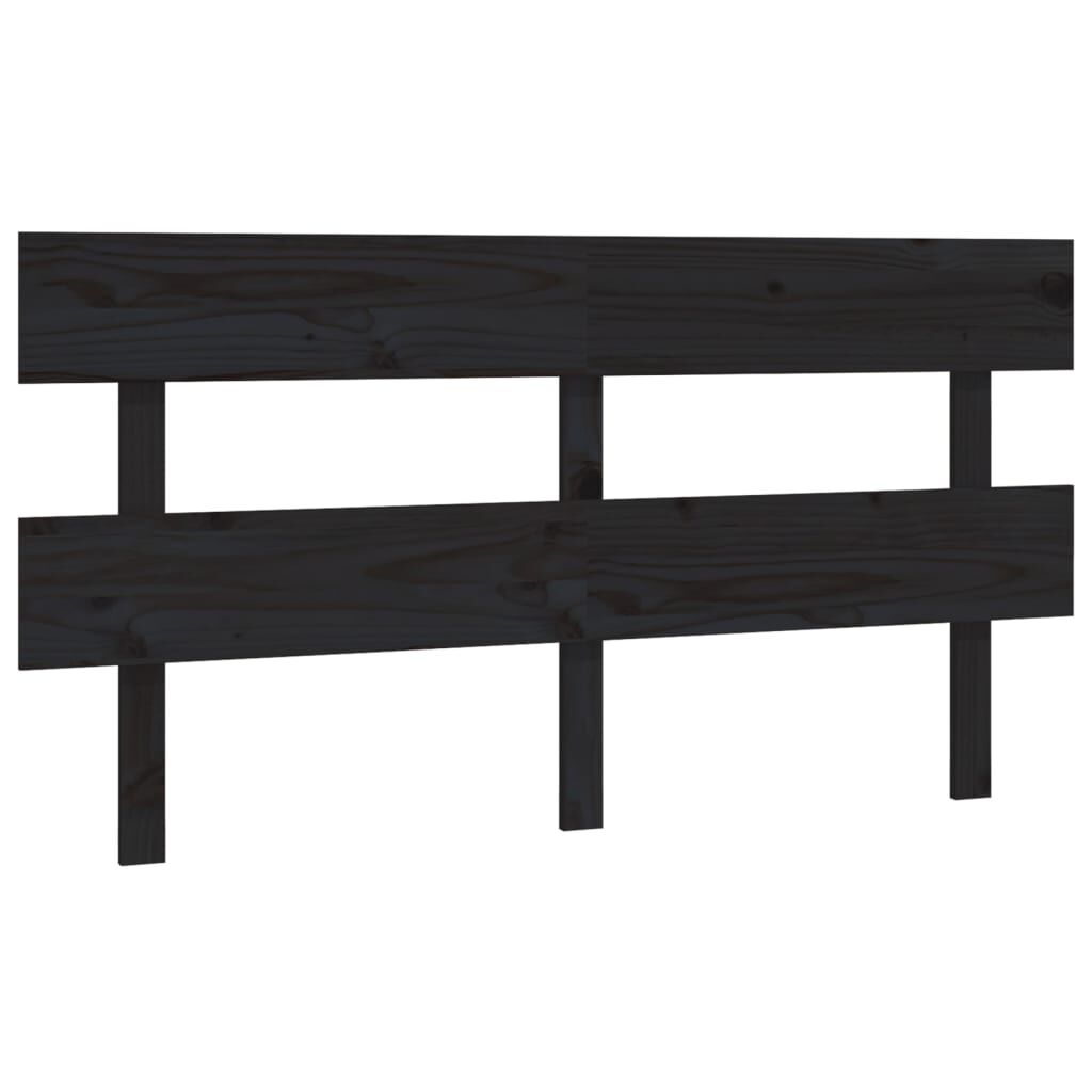 vidaXL Κεφαλάρι Κρεβατιού Μαύρο 164 x 3 x 81 εκ. Μασίφ Ξύλο Πεύκου