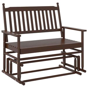 vidaXL Παγκάκι Κουνιστό Μαύρο 118x70x104,5 εκ. Μασίφ Ξύλο Λεύκας