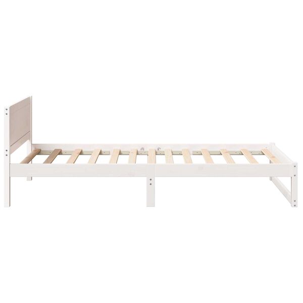 vidaXL Κρεβάτι Λευκό Ξύλο 90 x 200 cm Μινιμαλιστικό Κρεβάτι Ορθογώνιο