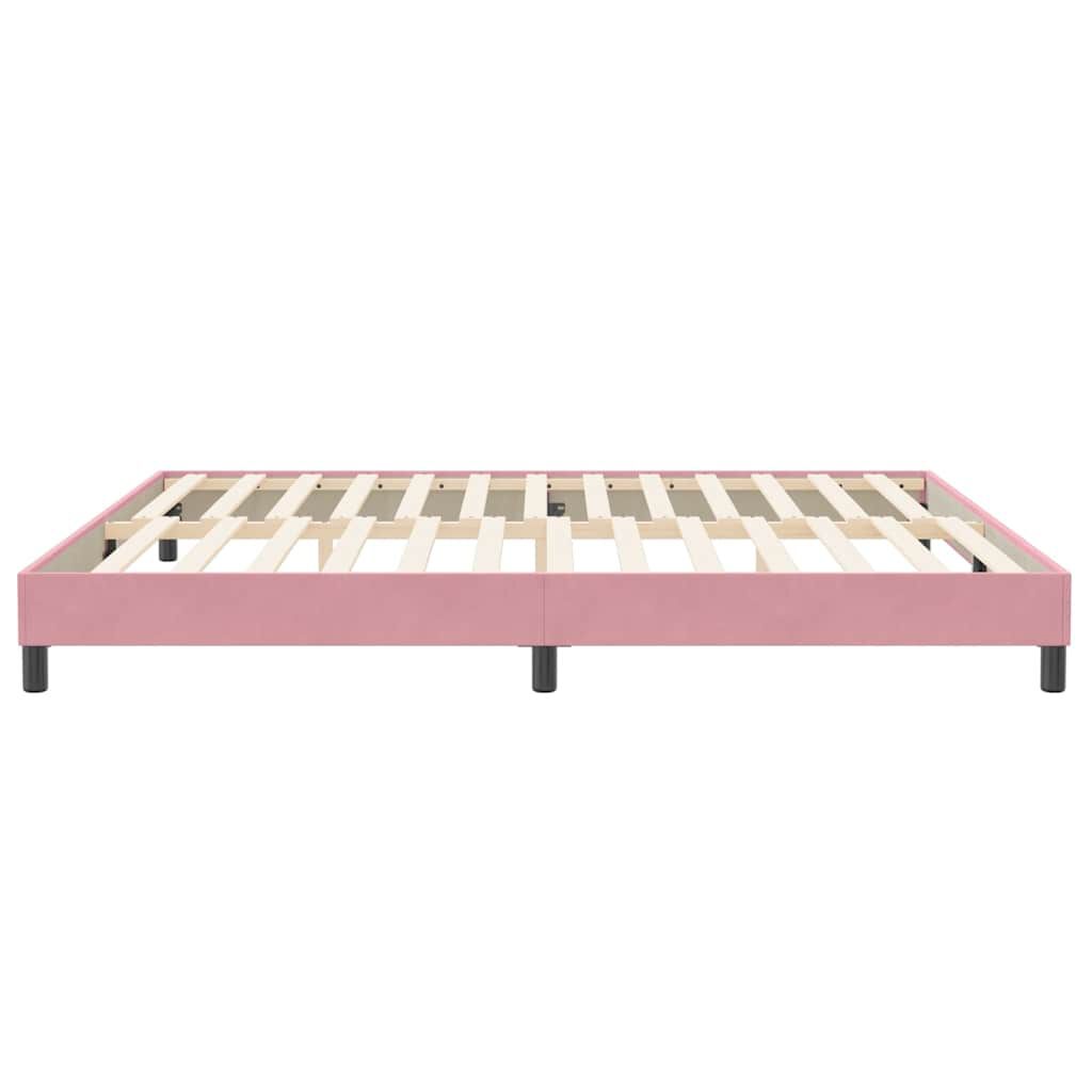 vidaXL Κρεβάτι Boxspring χωρίς Στρώμα Ροζ 200x210 εκ. Βελούδινο