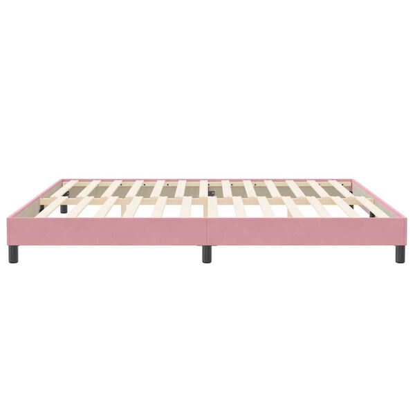 vidaXL Κρεβάτι Boxspring χωρίς Στρώμα Ροζ 200x210 εκ. Βελούδινο