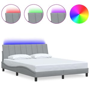 vidaXL Σκελετός Κρεβατιού Χωρίς Στρώμα Hanko Αν. Γκρι 160x200 εκ.Υφασμάτινο