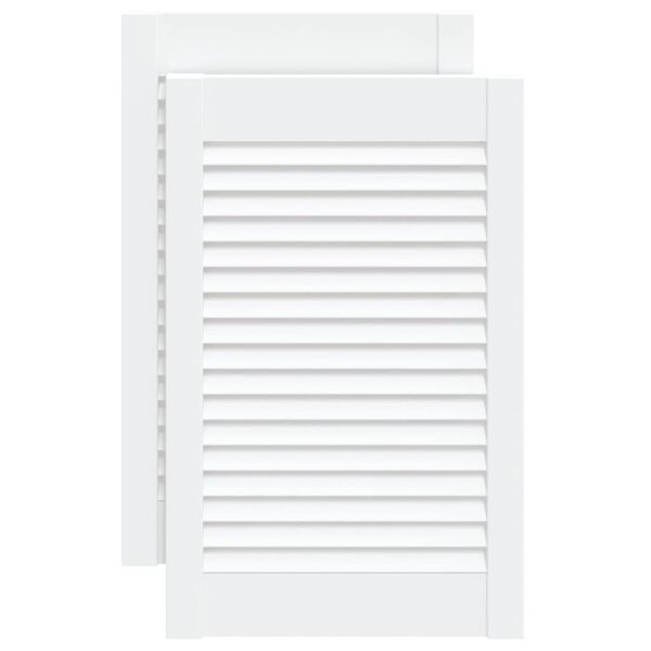 vidaXL Πορτάκια με Περσίδες 2 Τεμ. Λευκά 61,5x39,4εκ Μασίφ Ξύλο Πεύκου
