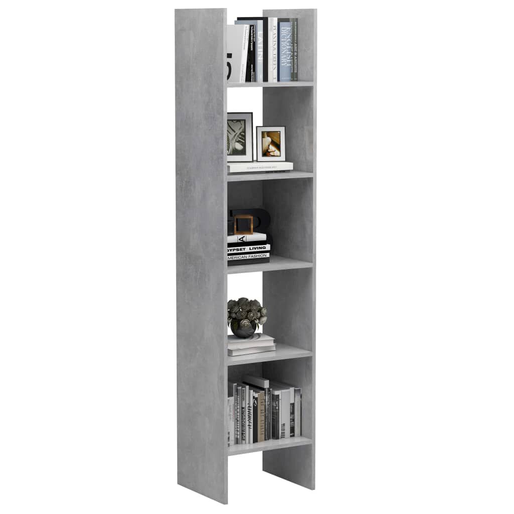 vidaXL Βιβλιοθήκη Γκρι Σκυροδέματος 40 x 35 x 180 εκ. από Επεξ. Ξύλο