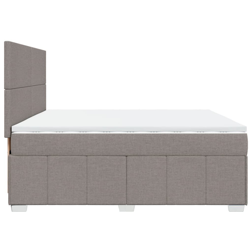 vidaXL Κρεβάτι Boxspring με Στρώμα Taupe 200x200 εκ. Υφασμάτινο