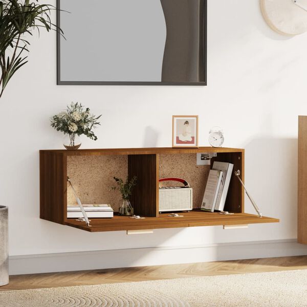 vidaXL Ντουλάπι Τοίχου Καφέ Δρυς 100x36,5x35 εκ. Επεξεργασμένο Ξύλο