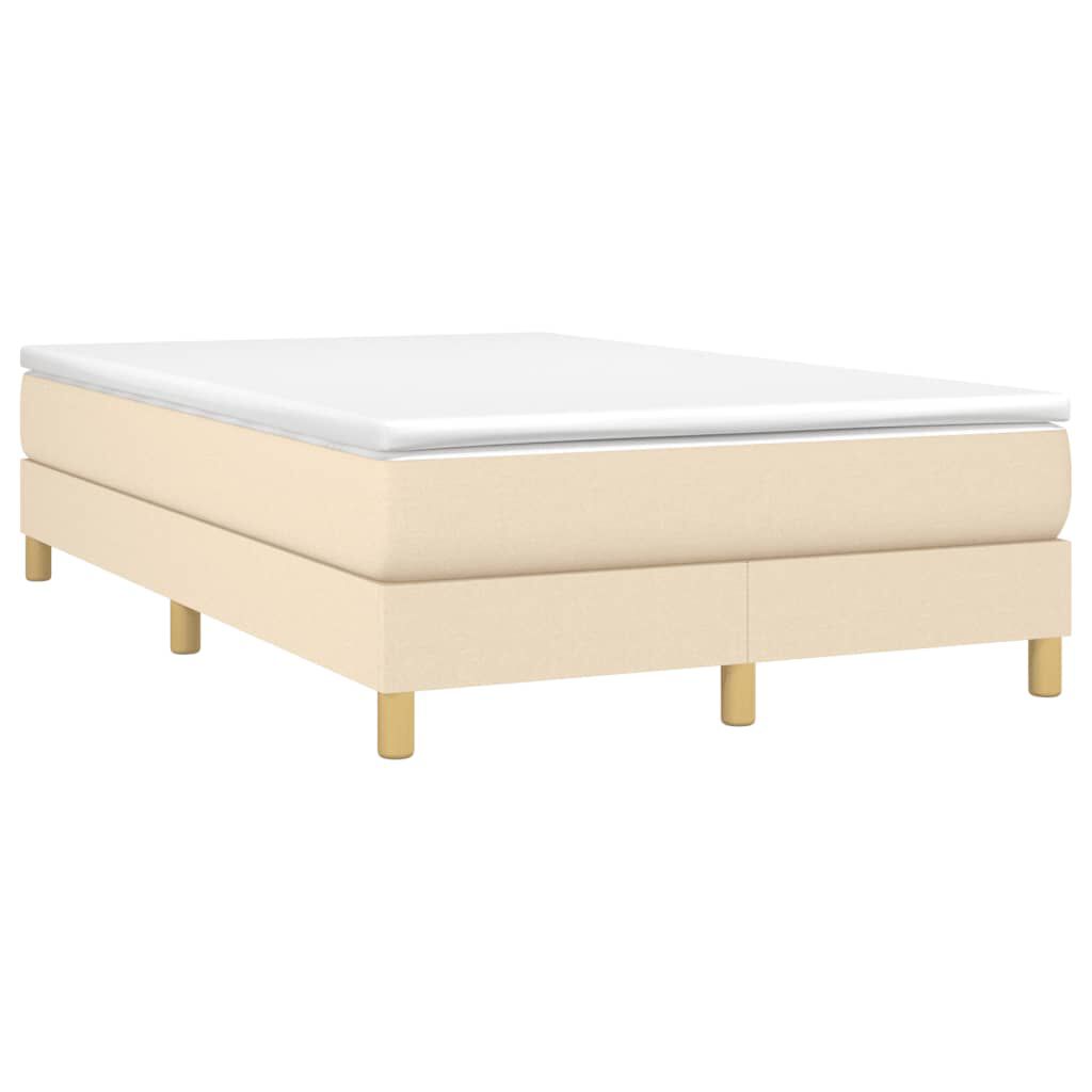 vidaXL Κρεβάτι Boxspring με Στρώμα Κρεμ 120x200 εκ. Υφασμάτινο