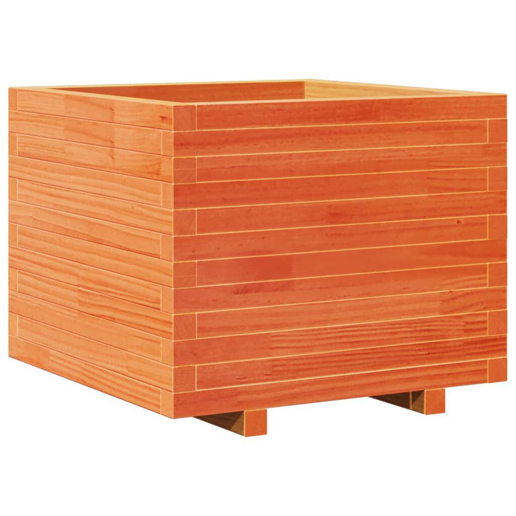 vidaXL Ζαρντινιέρα Καφέ Κεριού 60x60x49,5 εκ. από Μασίφ Ξύλο Πεύκου