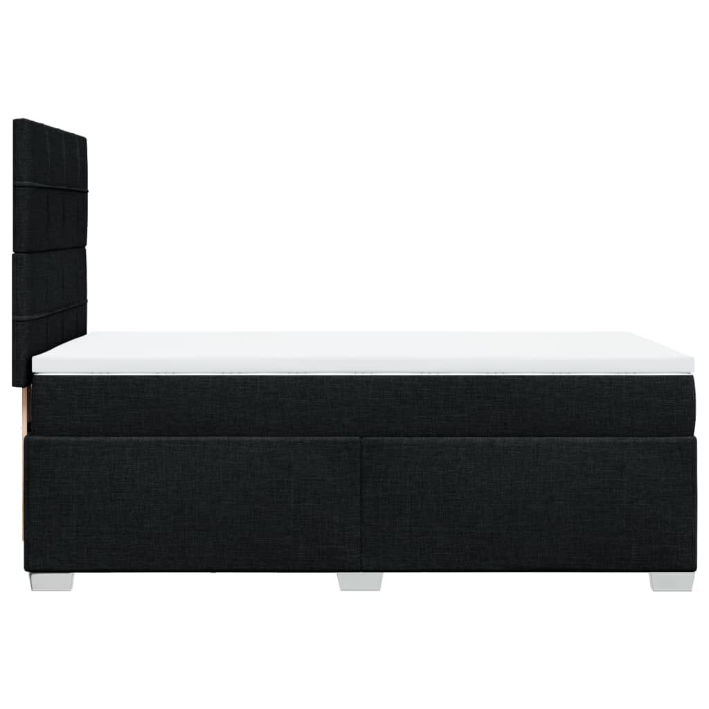 vidaXL Κρεβάτι Boxspring με Στρώμα Μαύρο 100 x 200 εκ. Υφασμάτινο