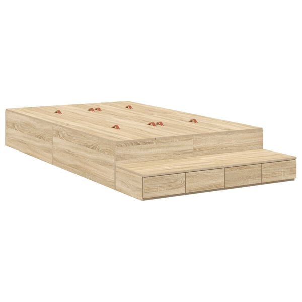 vidaXL Κρεβάτι Αποθήκευσης Sonoma Oak 120x200 εκ