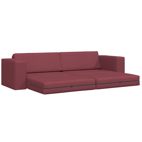 vidaXL Καναπέ-Κρεβάτι Μπορντό 245 x 78 x 77 εκ. ύφασμα