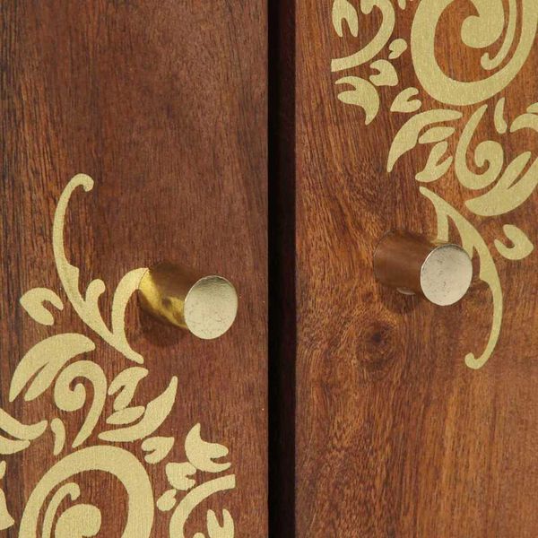 vidaXL Ντουλάπα Μπάνιου Καφέ 62 x 33 x 58 εκ. Μασίφ ξύλο μάνγκο